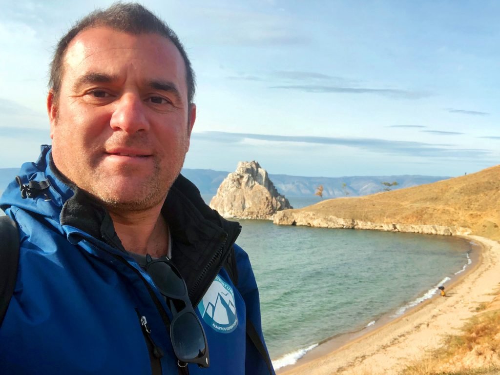 Carlos Useros en el lago Baikal, Rusia