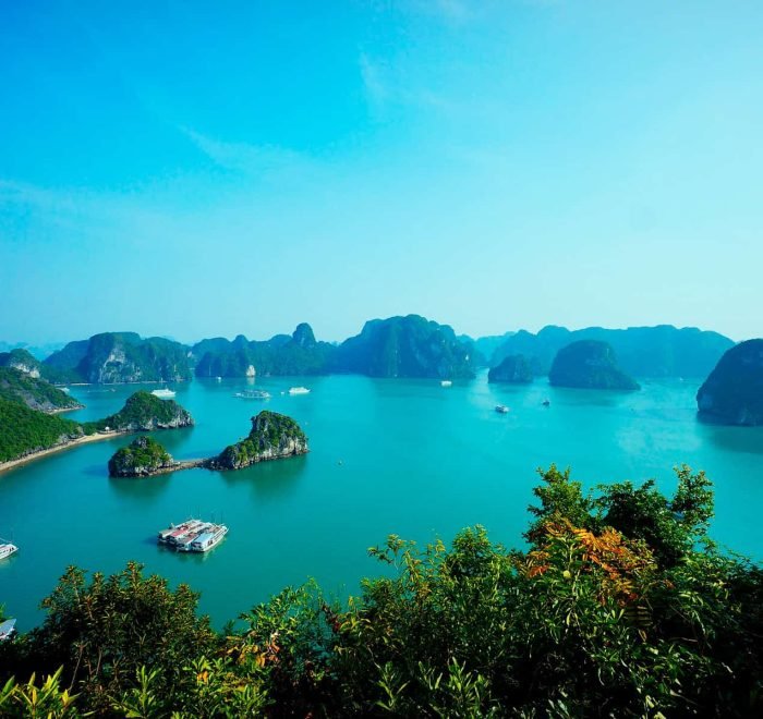 vista aérea de la bahía de Halong, viaje a Vietnam