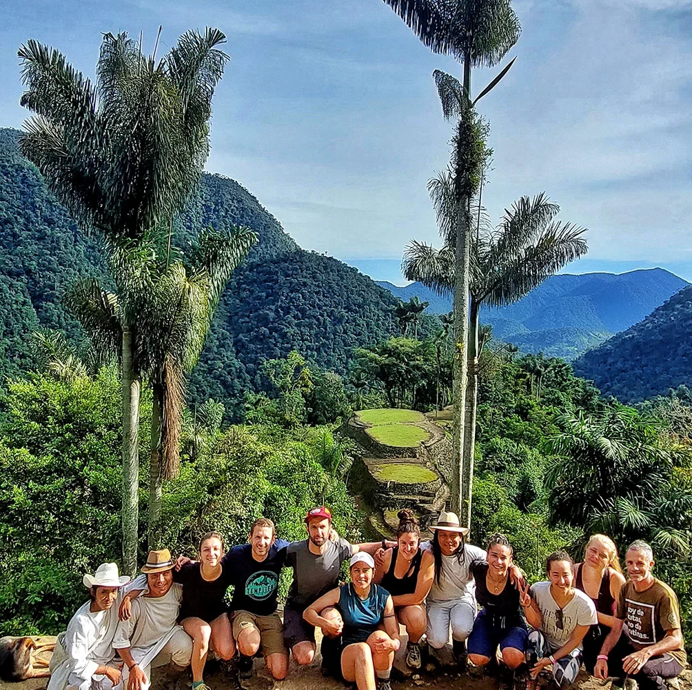 viajeros en la Ciudad Perdida, Parque Tayrona, Colombia